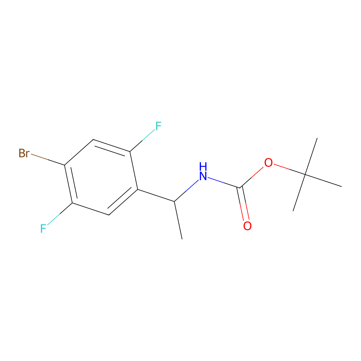 tert-butyl N-[1-(4-bromo-2,5-difluorophenyl)ethyl]carbamate molecular structure, CAS 2680751-53-3