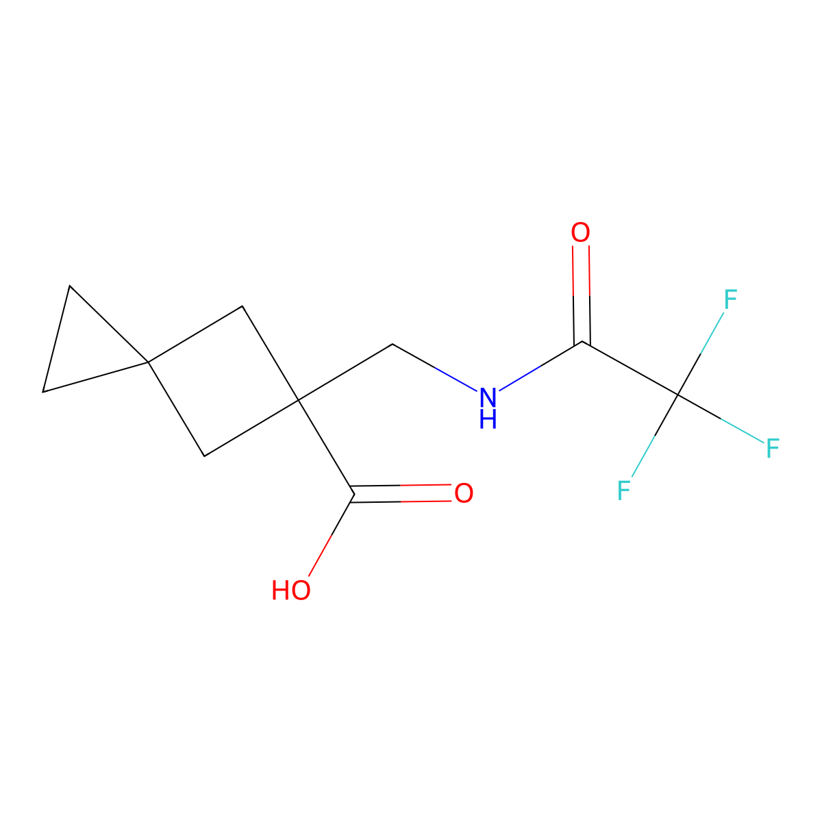 5-[(2,2,2-Trifluoroacetamido)methyl]spiro[2.3]hexane-5-carboxylic acid molecular structure, CAS 2680751-62-4