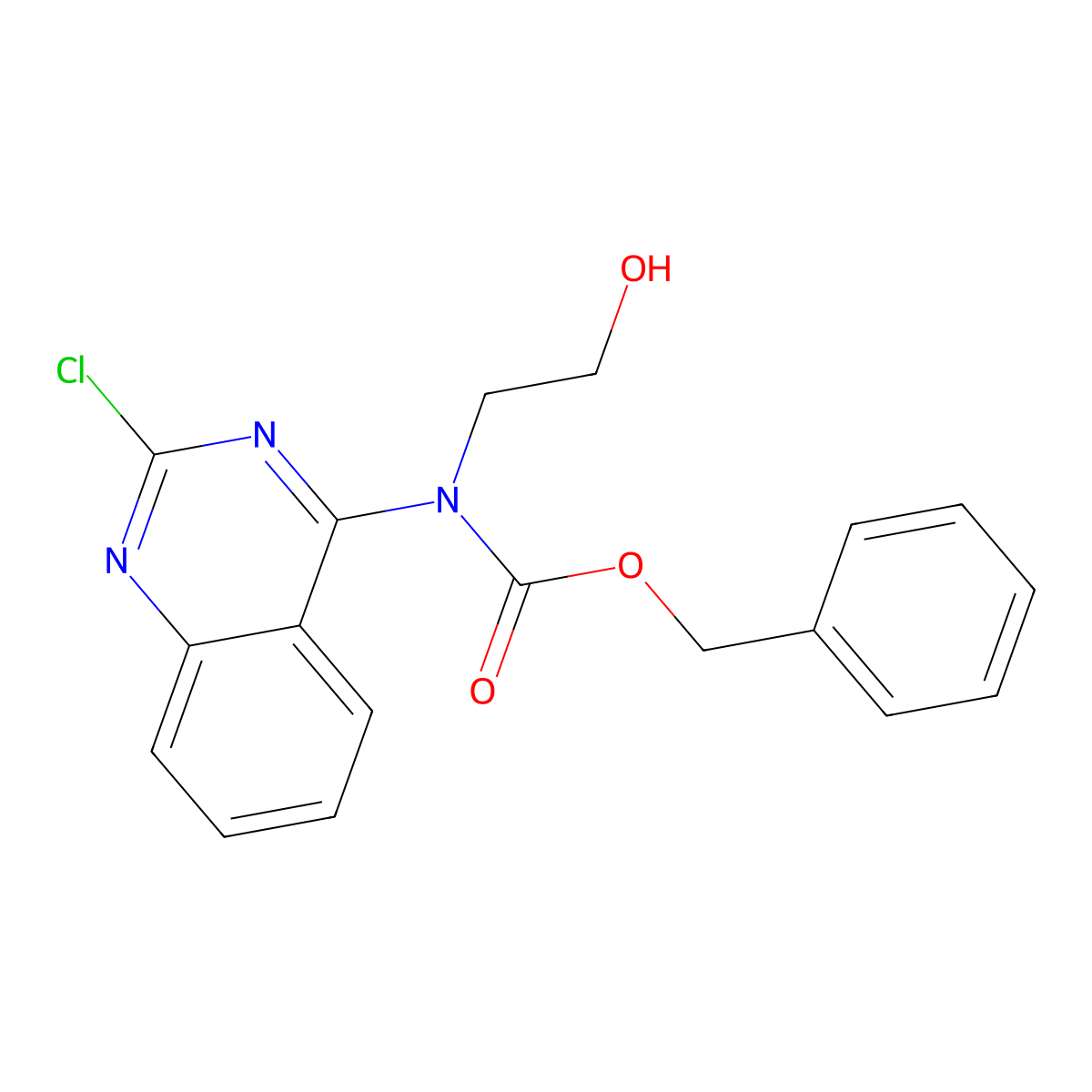 benzyl N-(2-chloroquinazolin-4-yl)-N-(2-hydroxyethyl)carbamate molecular structure, CAS 2680751-64-6