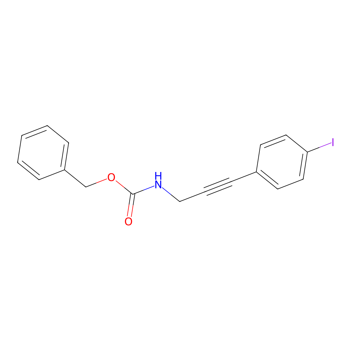 benzyl N-[3-(4-iodophenyl)prop-2-yn-1-yl]carbamate molecular structure, CAS 2680751-74-8