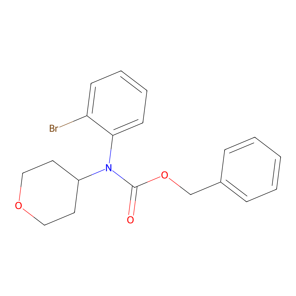 benzyl N-(2-bromophenyl)-N-(oxan-4-yl)carbamate molecular structure, CAS 2680751-77-1