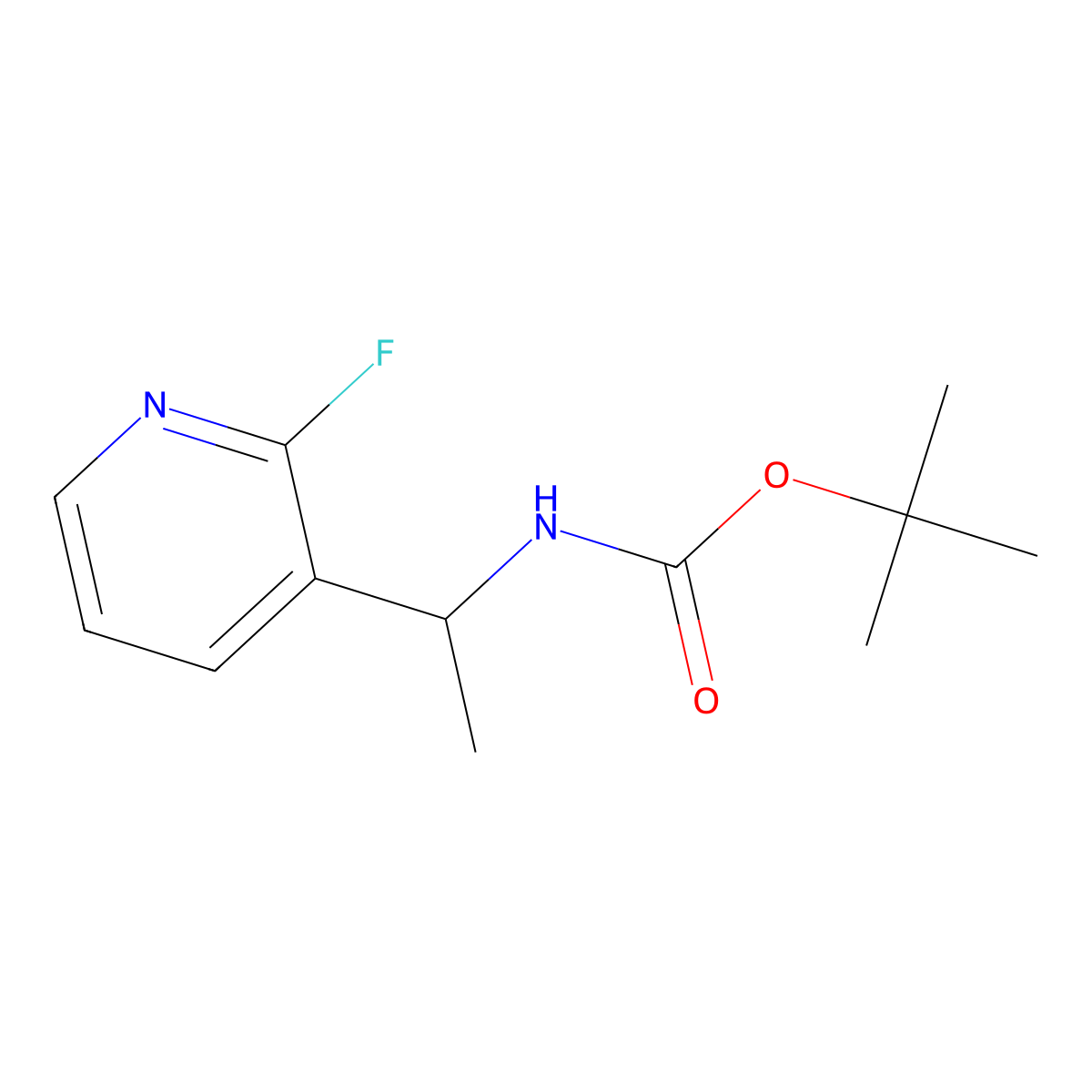 tert-butyl N-[1-(2-fluoropyridin-3-yl)ethyl]carbamate molecular structure, CAS 2680751-79-3