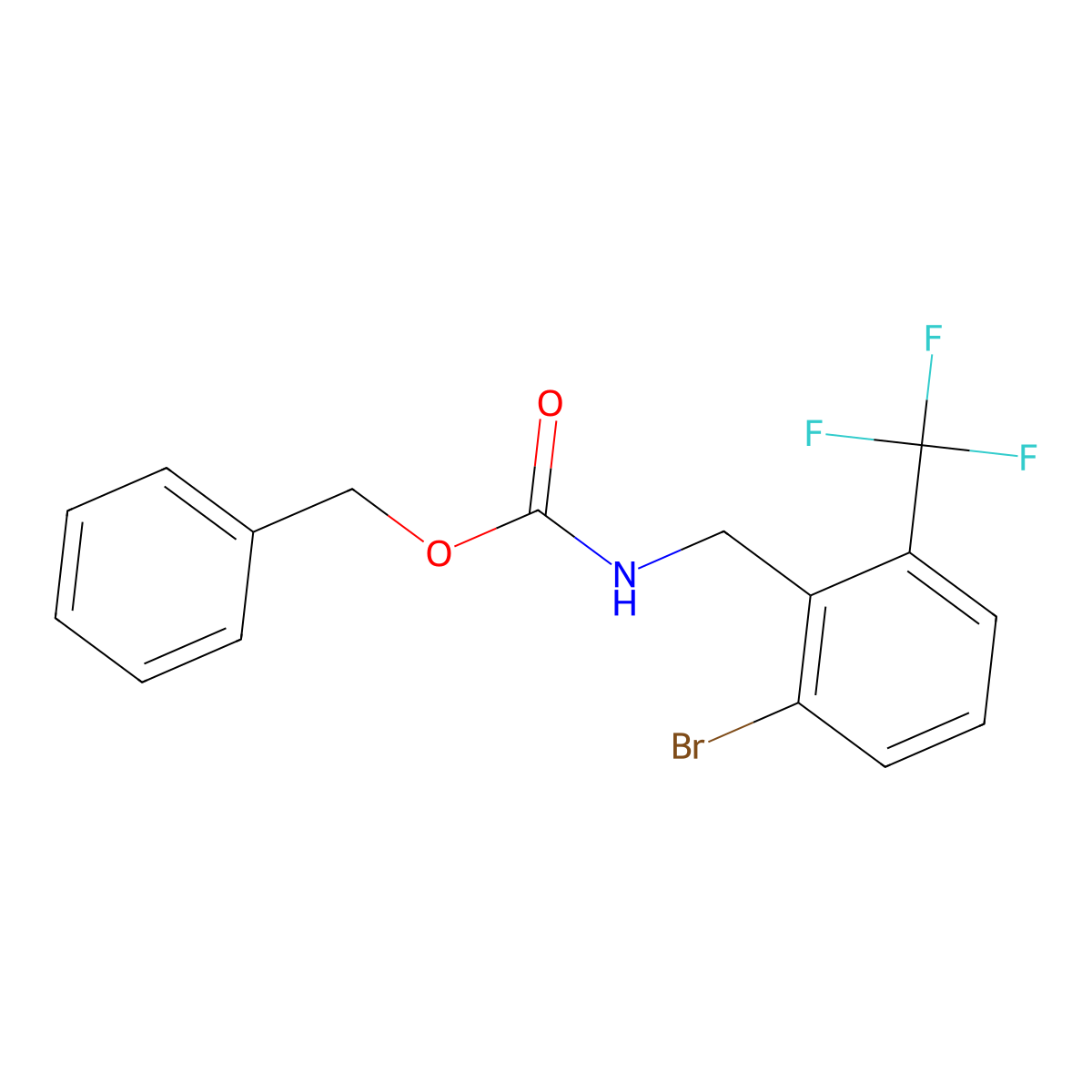 benzyl N-{[2-bromo-6-(trifluoromethyl)phenyl]methyl}carbamate molecular structure, CAS 2680751-90-8