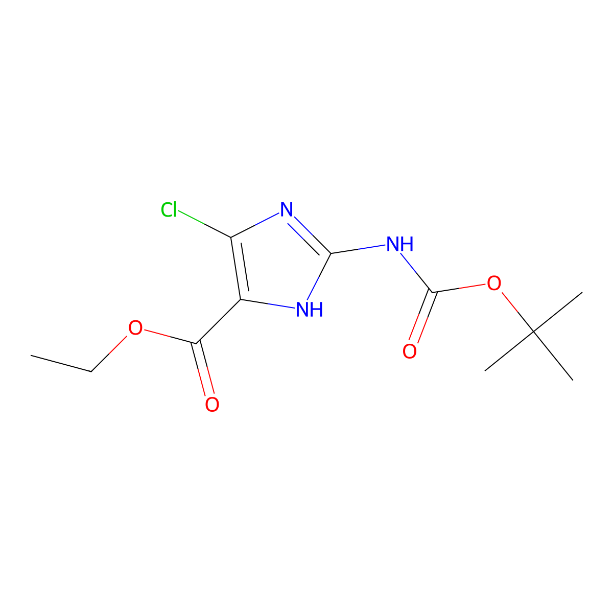 ethyl 2-{[(tert-butoxy)carbonyl]amino}-4-chloro-1H-imidazole-5-carboxylate molecular structure, CAS 2680751-91-9