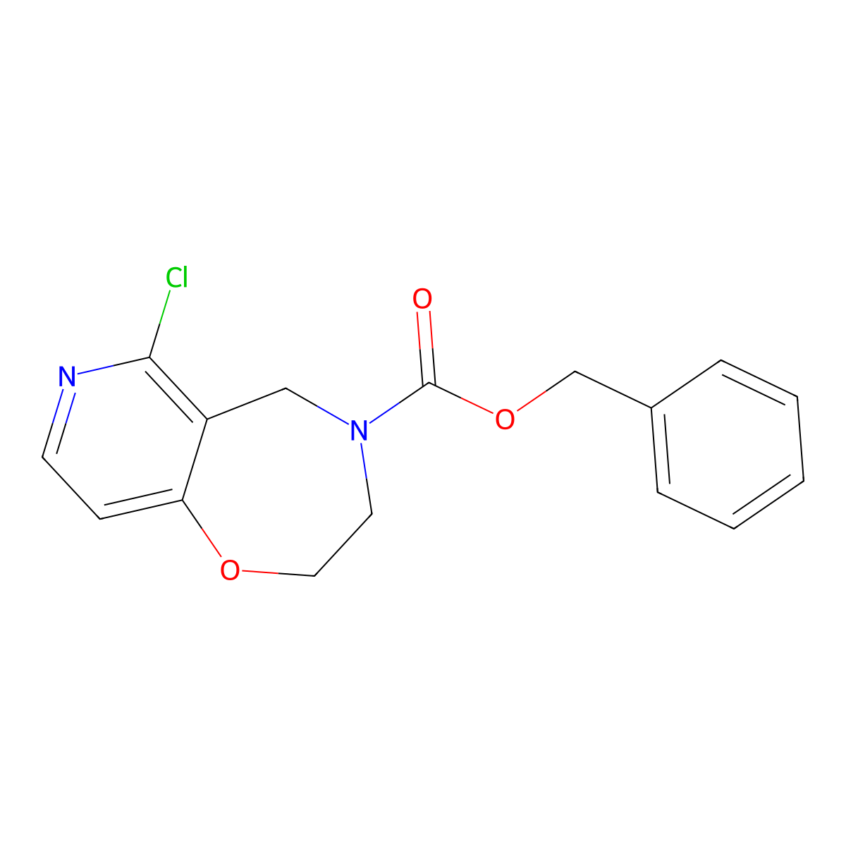 benzyl 6-chloro-2H,3H,4H,5H-pyrido[3,4-f][1,4]oxazepine-4-carboxylate molecular structure, CAS 2680751-97-5