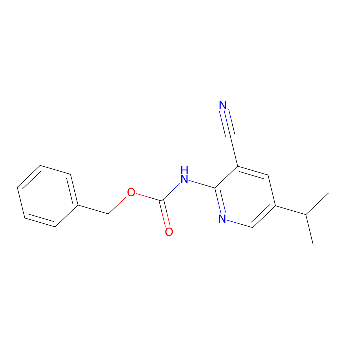 benzyl N-[3-cyano-5-(propan-2-yl)pyridin-2-yl]carbamate molecular structure, CAS 2680751-99-7