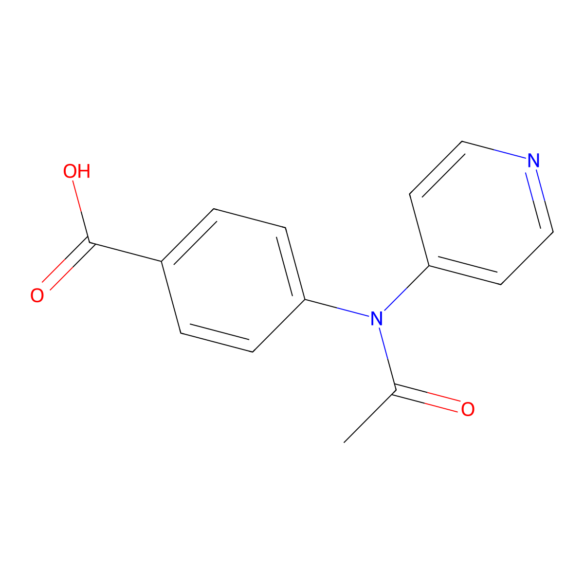 4-[N-(pyridin-4-yl)acetamido]benzoic acid molecular structure, CAS 2680752-05-8