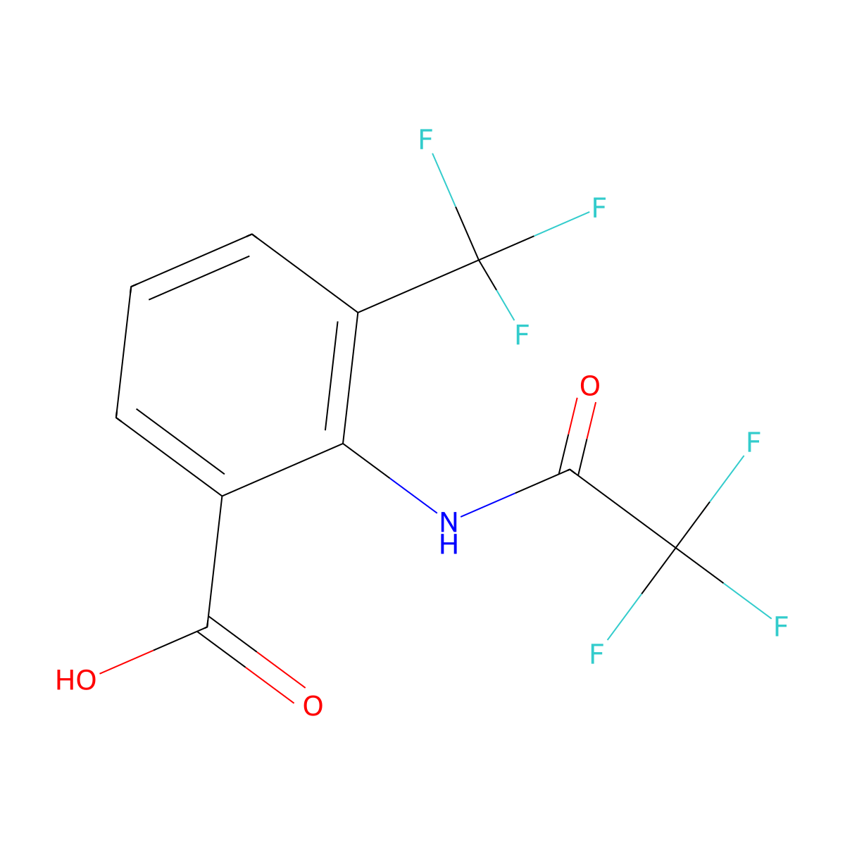 2-(2,2,2-Trifluoroacetamido)-3-(trifluoromethyl)benzoic acid molecular structure, CAS 2680752-06-9