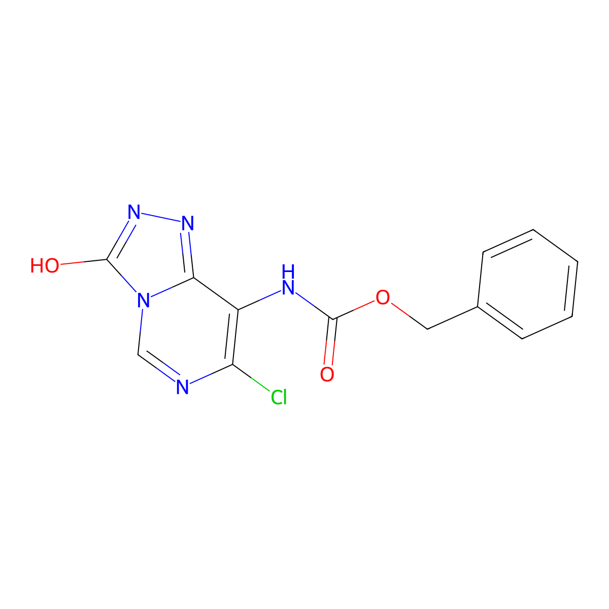 benzyl N-{7-chloro-3-hydroxy-[1,2,4]triazolo[4,3-c]pyrimidin-8-yl}carbamate molecular structure, CAS 2680752-15-0