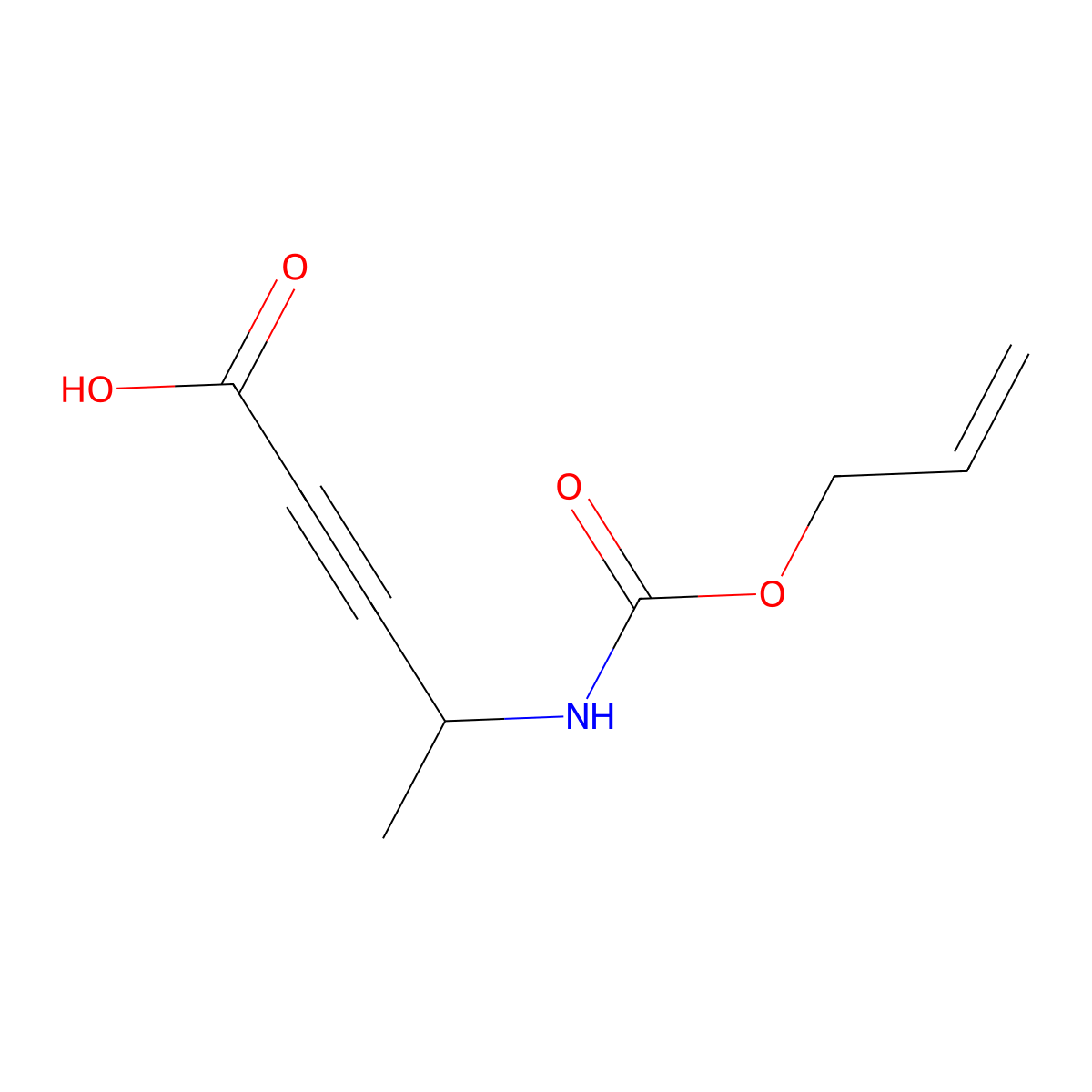 4-{[(Prop-2-en-1-yloxy)carbonyl]amino}pent-2-ynoic acid molecular structure, CAS 2680752-21-8
