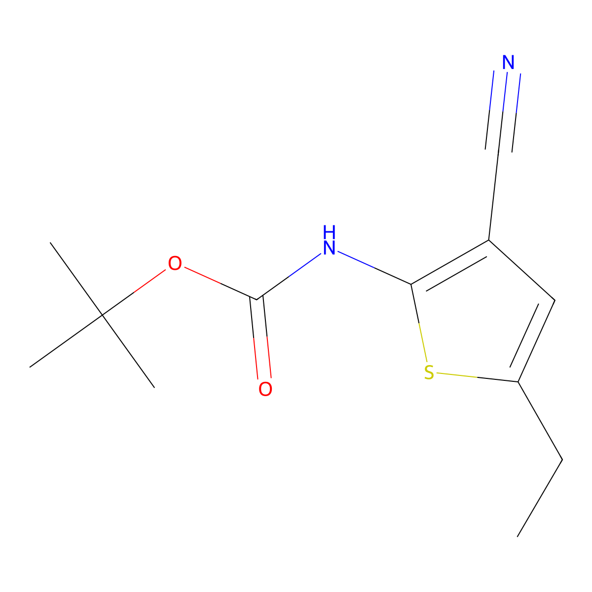 tert-butyl N-(3-cyano-5-ethylthiophen-2-yl)carbamate molecular structure, CAS 2680752-28-5