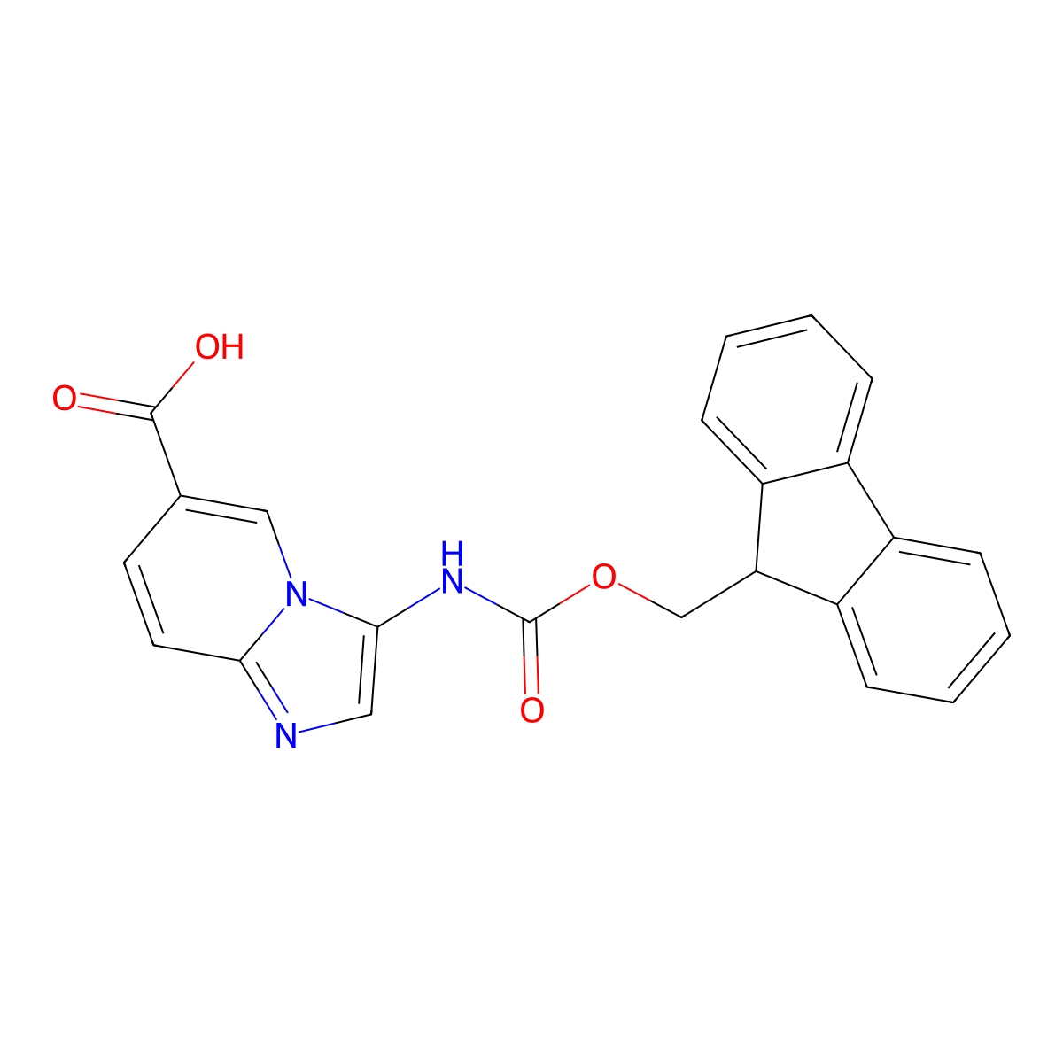 3-({[(9H-fluoren-9-yl)methoxy]carbonyl}amino)imidazo[1,2-a]pyridine-6-carboxylic acid molecular structure, CAS 2680752-46-7