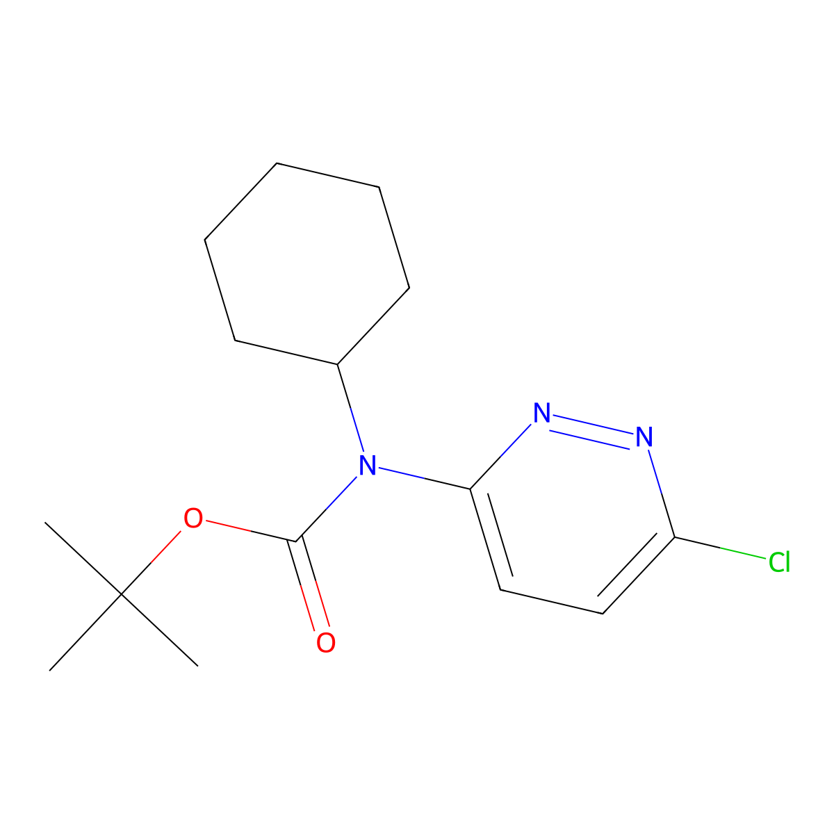 tert-butyl N-(6-chloropyridazin-3-yl)-N-cyclohexylcarbamate molecular structure, CAS 2680752-48-9