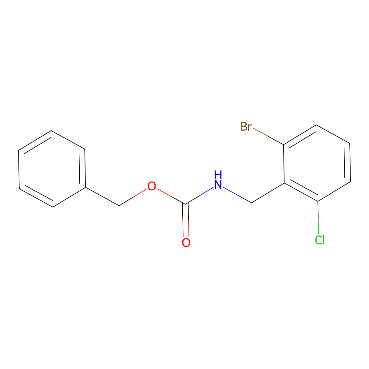 benzyl N-[(2-bromo-6-chlorophenyl)methyl]carbamate molecular structure, CAS 2680752-56-9