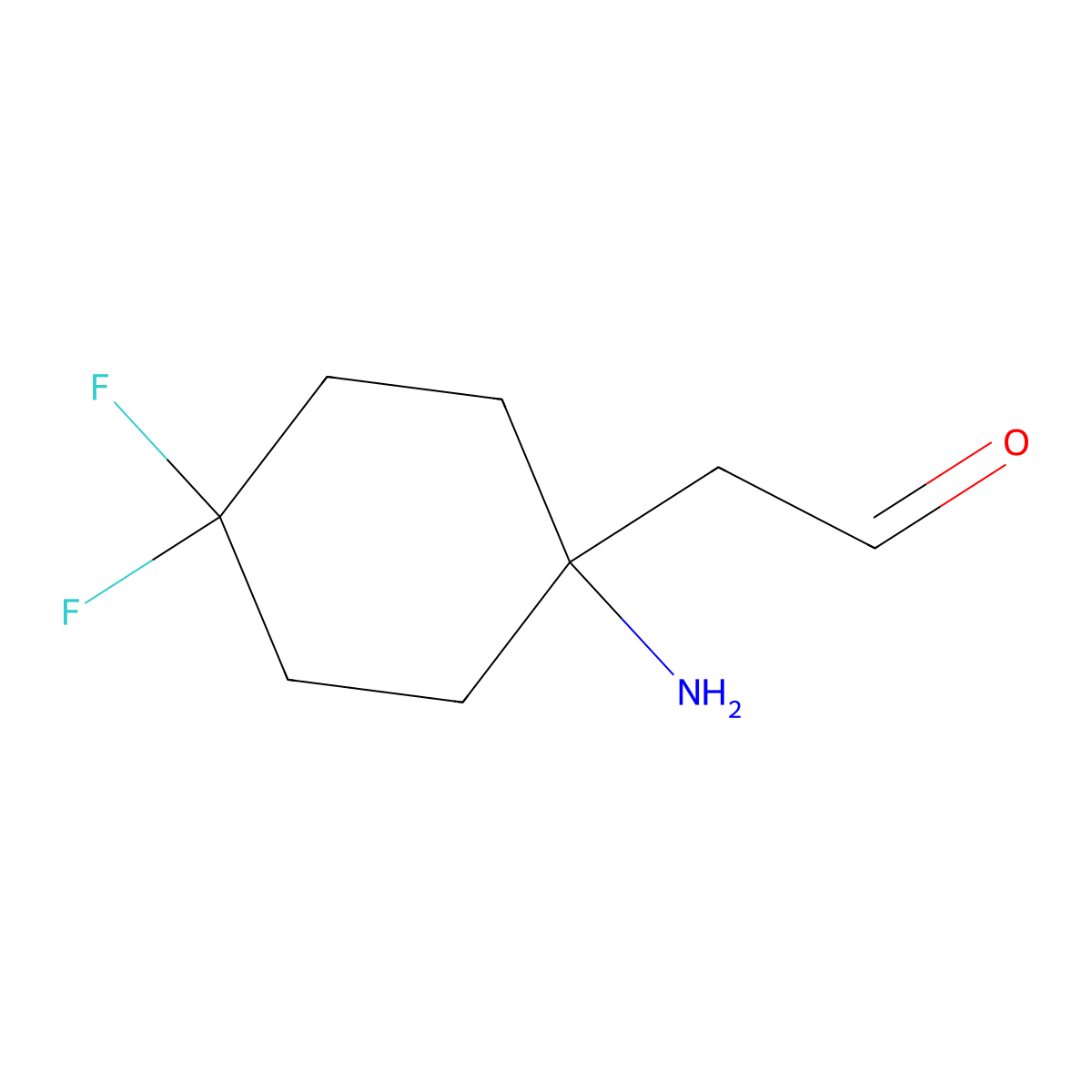 2-(1-Amino-4,4-difluorocyclohexyl)acetaldehyde molecular structure, CAS 2680752-60-5