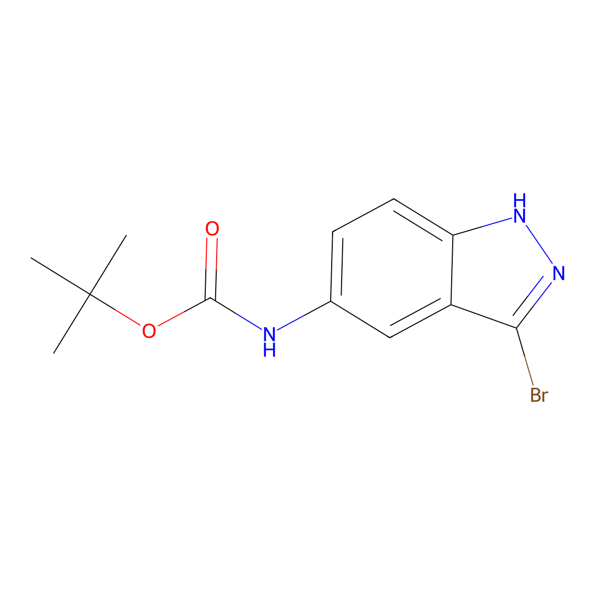 tert-butyl N-(3-bromo-1H-indazol-5-yl)carbamate molecular structure, CAS 2680752-61-6
