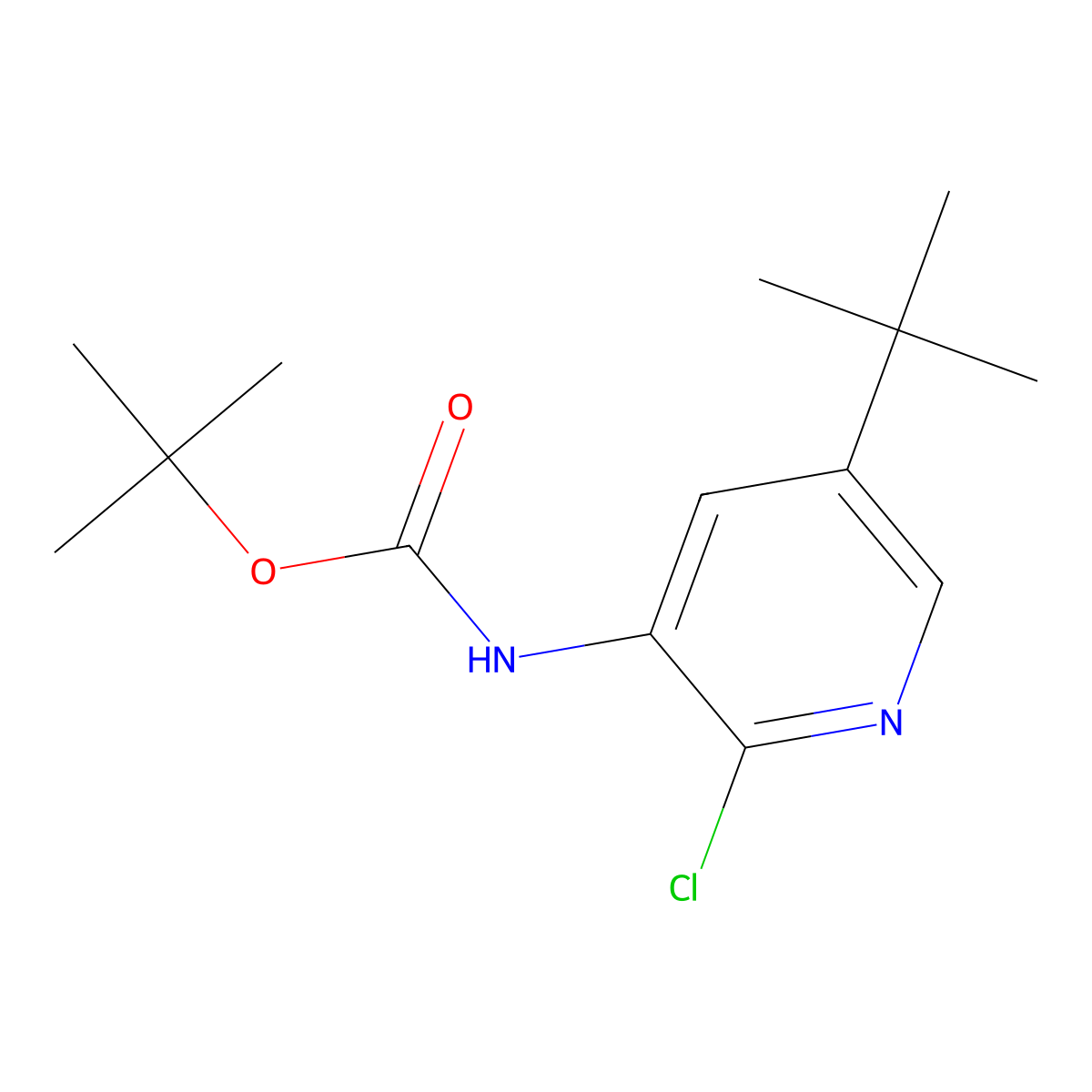 tert-butyl N-(5-tert-butyl-2-chloropyridin-3-yl)carbamate molecular structure, CAS 2680752-68-3