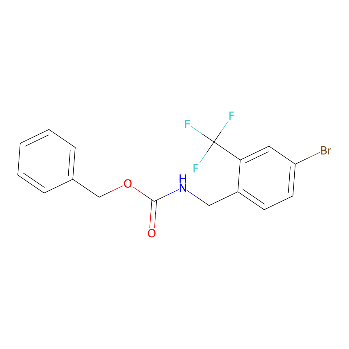 benzyl N-{[4-bromo-2-(trifluoromethyl)phenyl]methyl}carbamate molecular structure, CAS 2680752-82-1