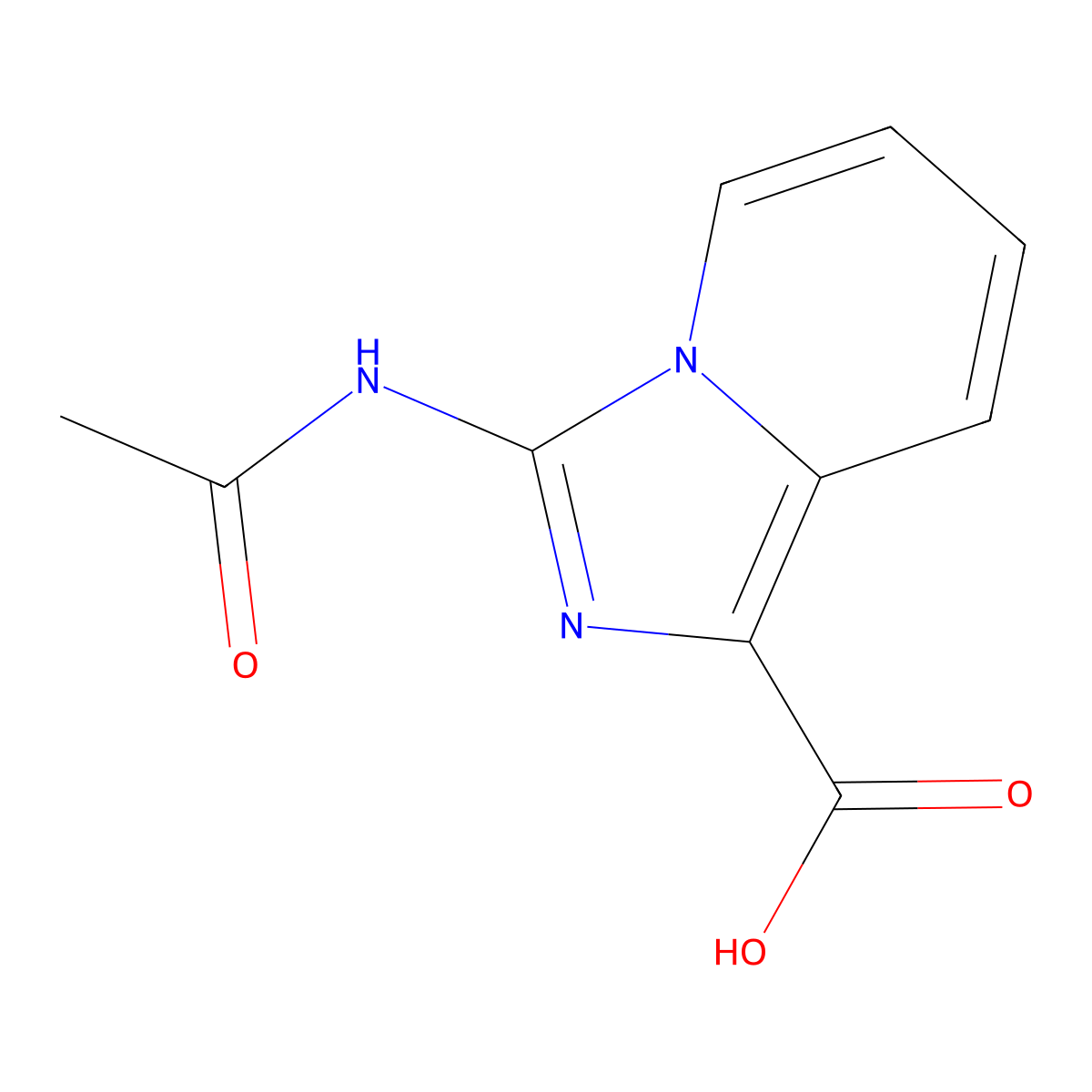 3-Acetamidoimidazo[1,5-a]pyridine-1-carboxylic acid molecular structure, CAS 2680752-85-4
