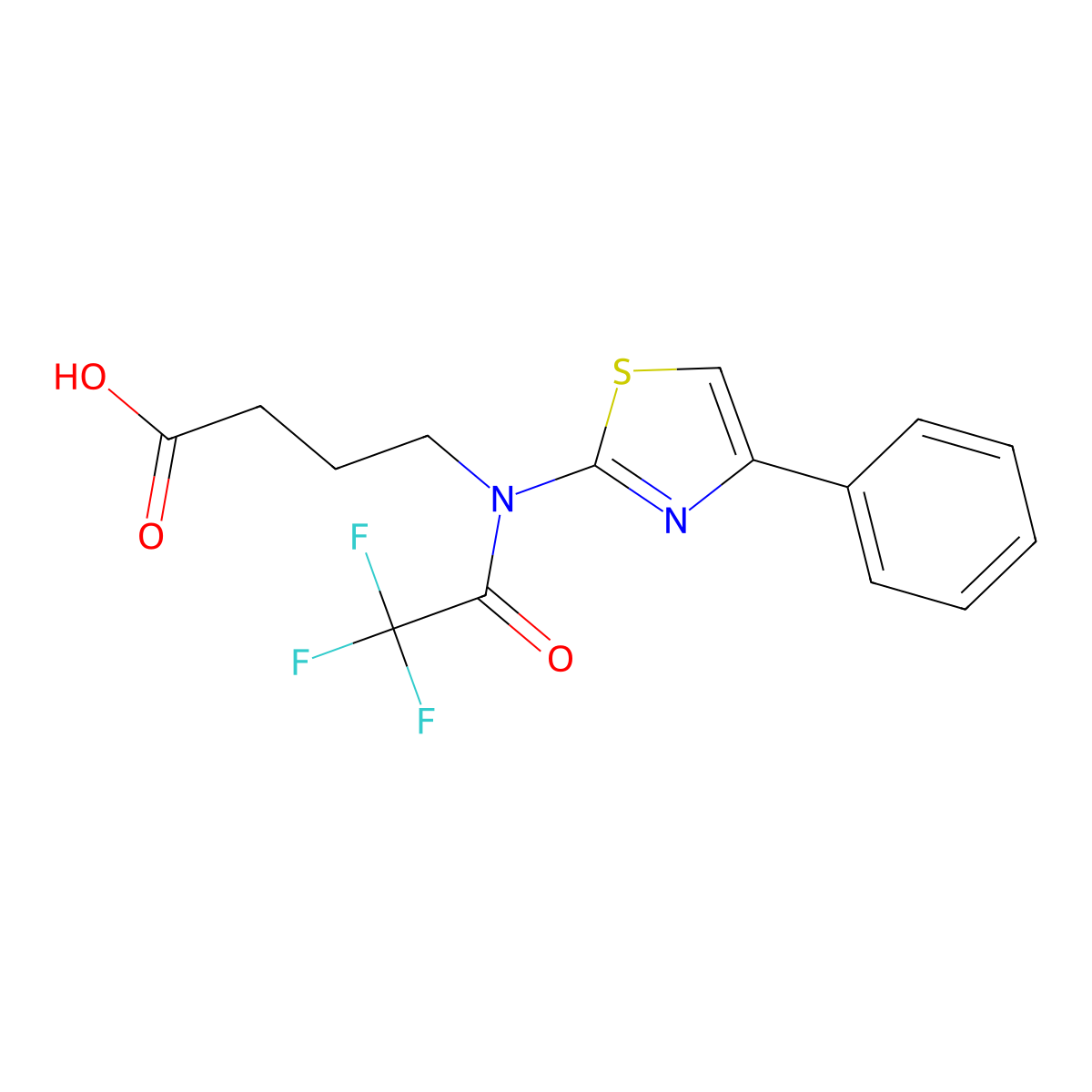 4-[2,2,2-trifluoro-N-(4-phenyl-1,3-thiazol-2-yl)acetamido]butanoic acid molecular structure, CAS 2680752-93-4