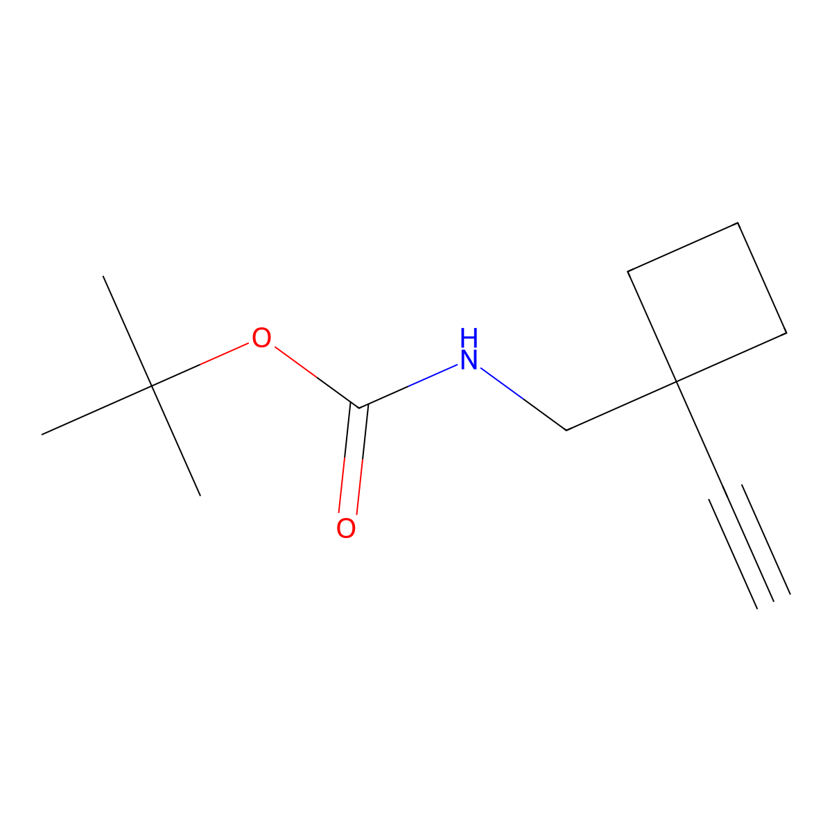 tert-butyl N-[(1-ethynylcyclobutyl)methyl]carbamate molecular structure, CAS 2680752-99-0