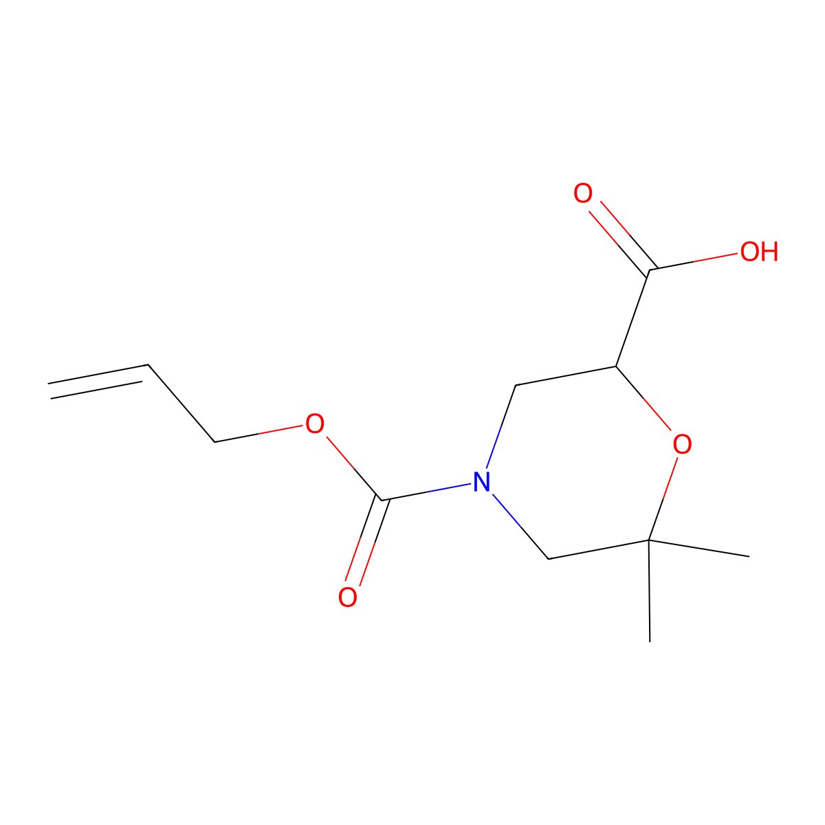 6,6-Dimethyl-4-[(prop-2-en-1-yloxy)carbonyl]morpholine-2-carboxylic acid molecular structure, CAS 2680753-04-0