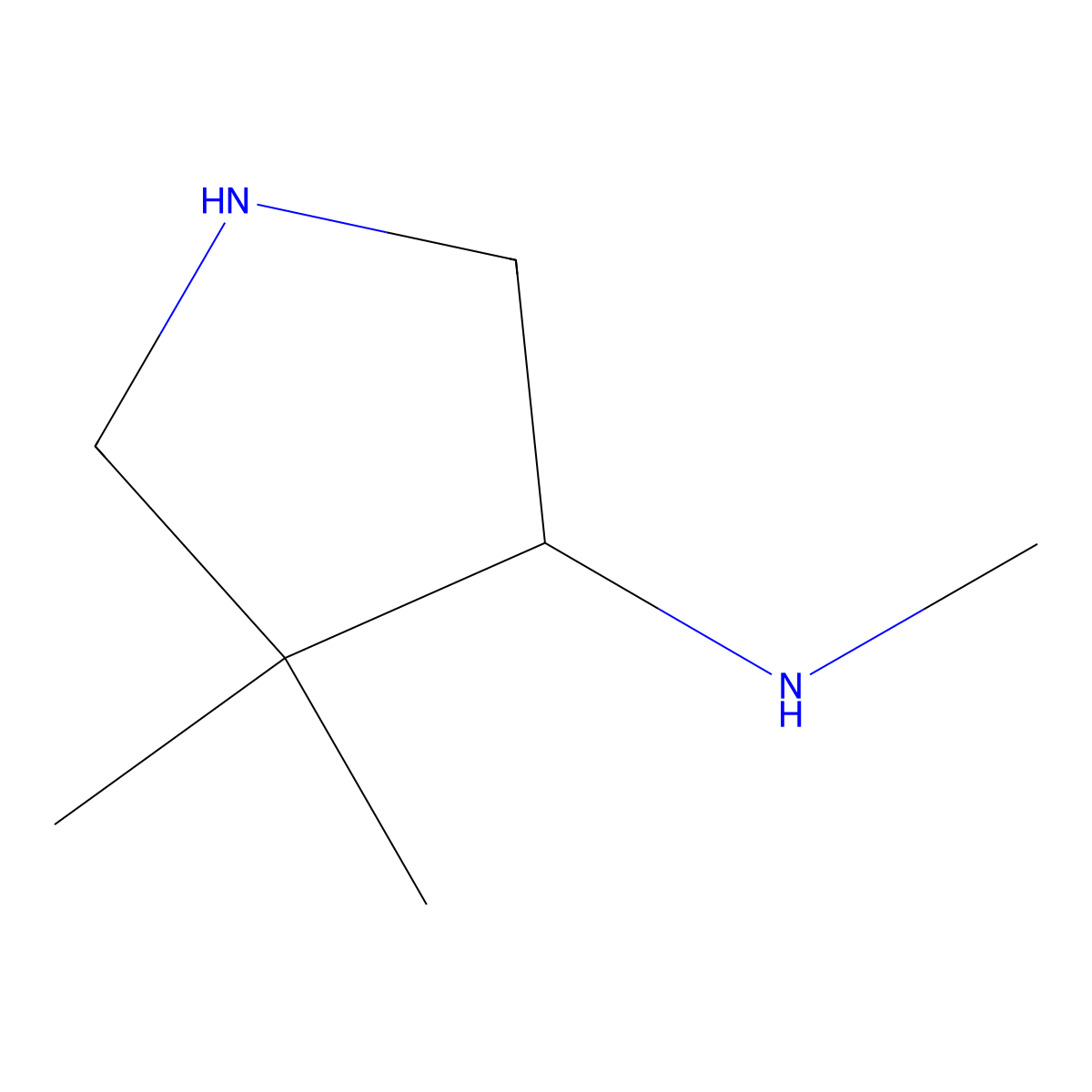 N,4,4-trimethylpyrrolidin-3-amine molecular structure, CAS 2680753-13-1