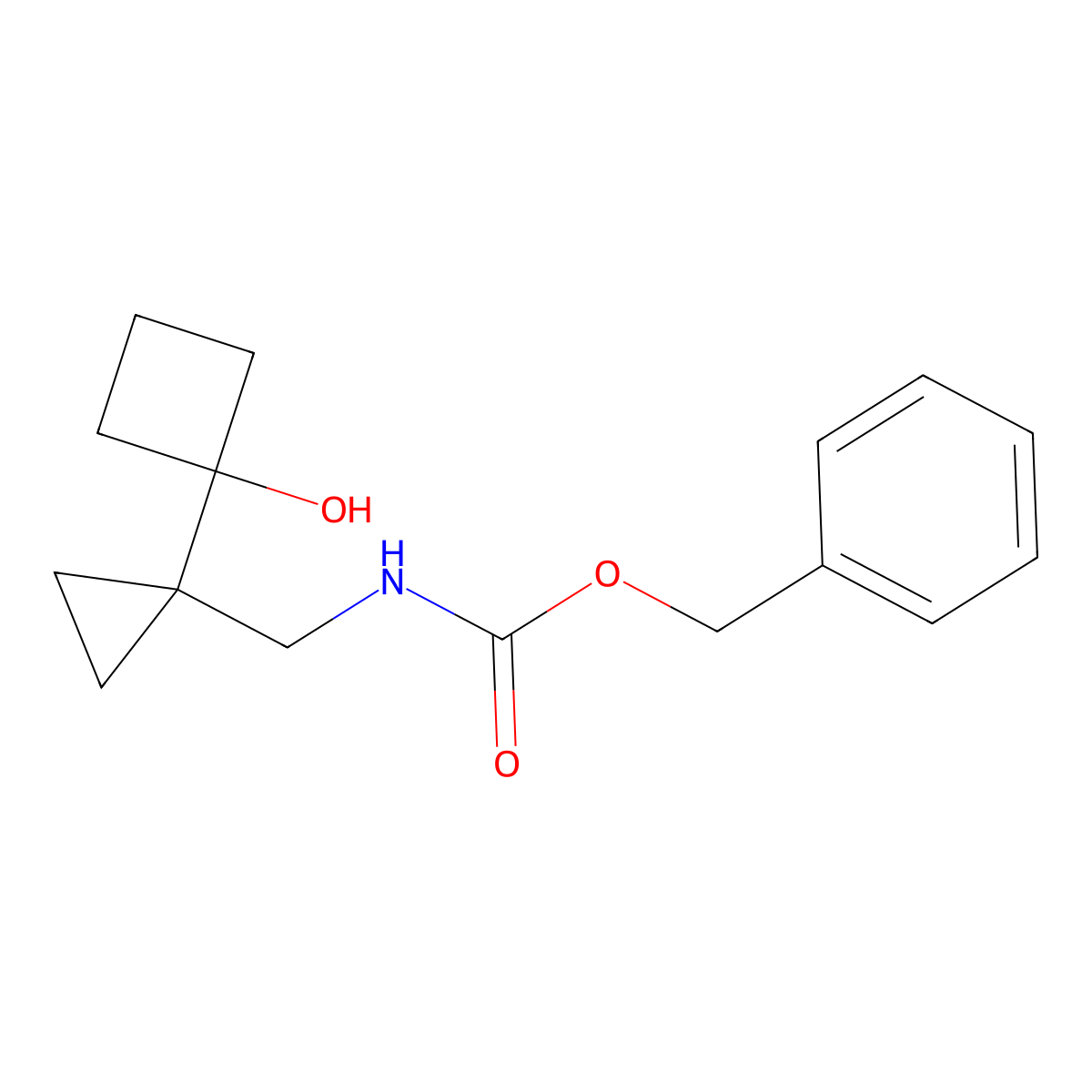 benzyl N-{[1-(1-hydroxycyclobutyl)cyclopropyl]methyl}carbamate molecular structure, CAS 2680753-19-7
