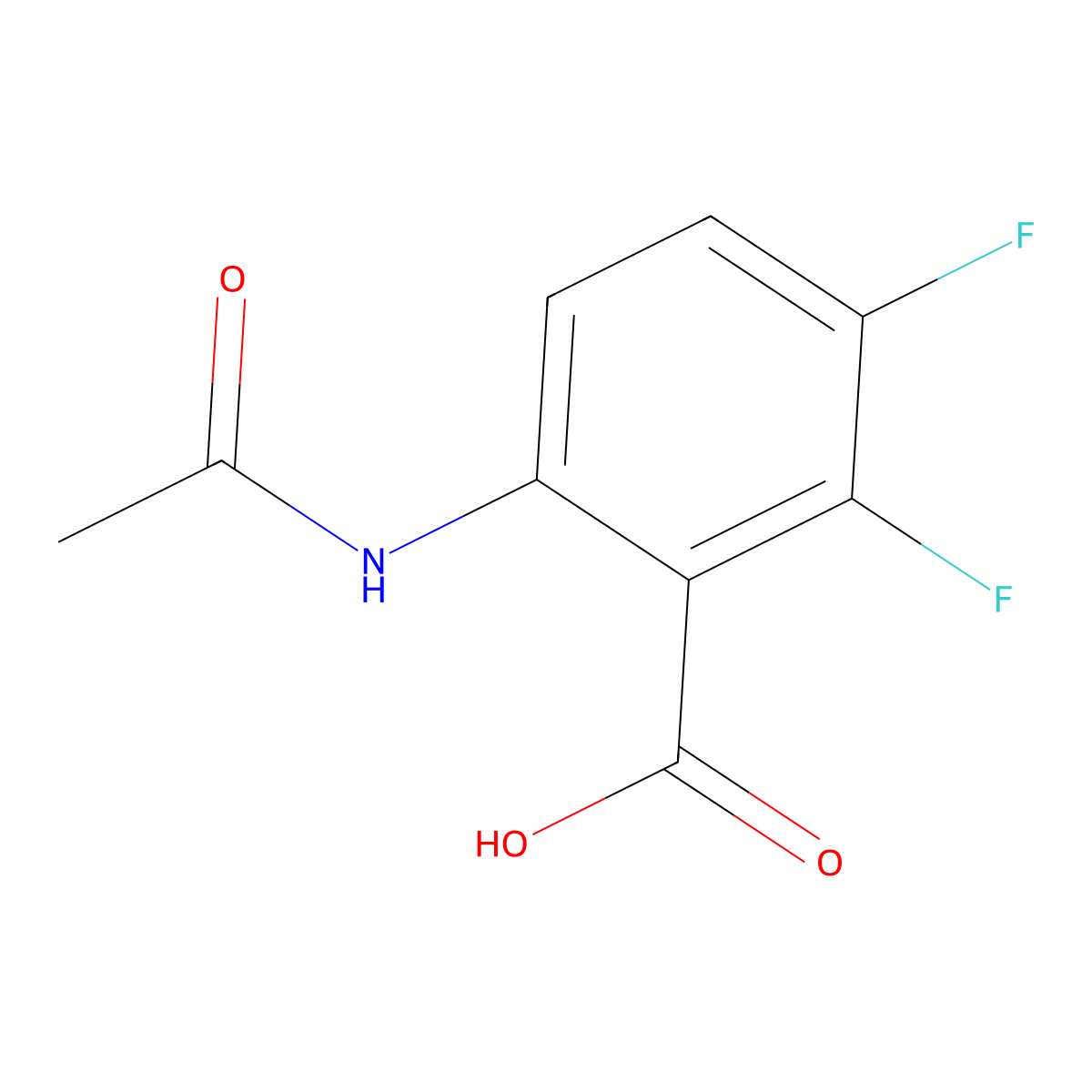 6-Acetamido-2,3-difluorobenzoic acid molecular structure, CAS 2680753-42-6