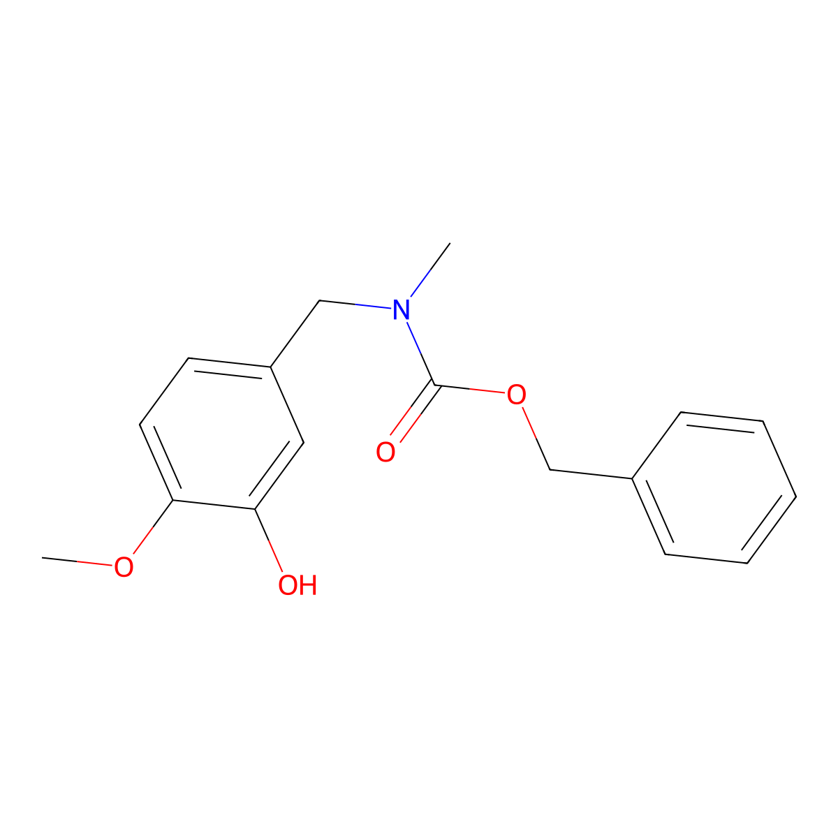 benzyl N-[(3-hydroxy-4-methoxyphenyl)methyl]-N-methylcarbamate molecular structure, CAS 2680753-43-7