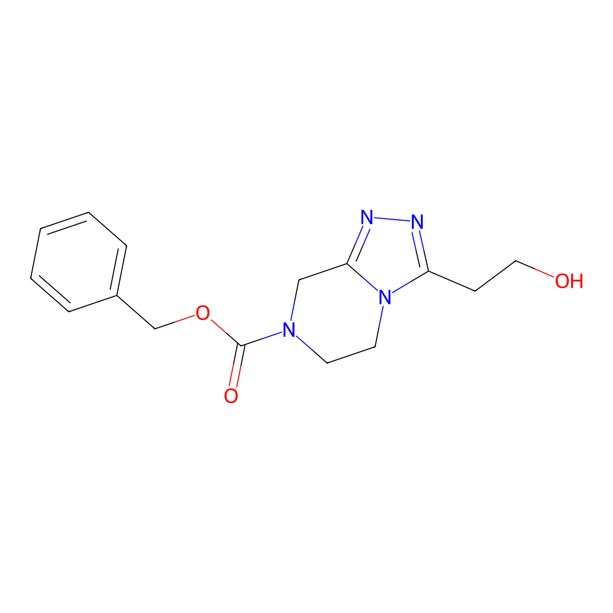 benzyl 3-(2-hydroxyethyl)-5H,6H,7H,8H-[1,2,4]triazolo[4,3-a]pyrazine-7-carboxylate molecular structure, CAS 2680753-48-2