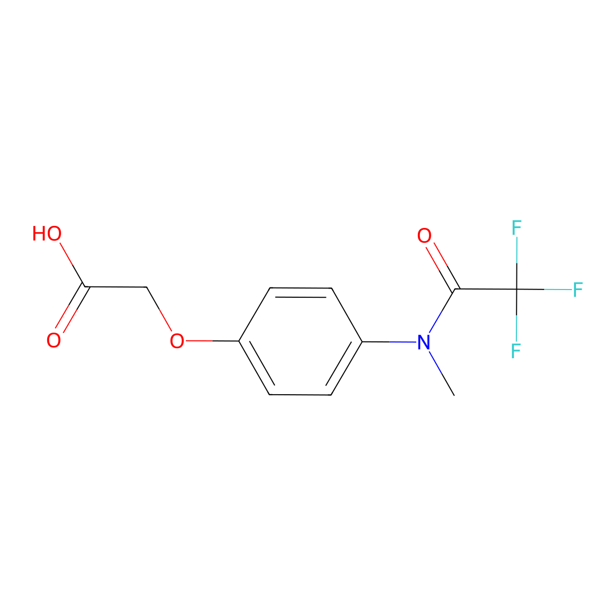 2-[4-(2,2,2-trifluoro-N-methylacetamido)phenoxy]acetic acid molecular structure, CAS 2680753-63-1