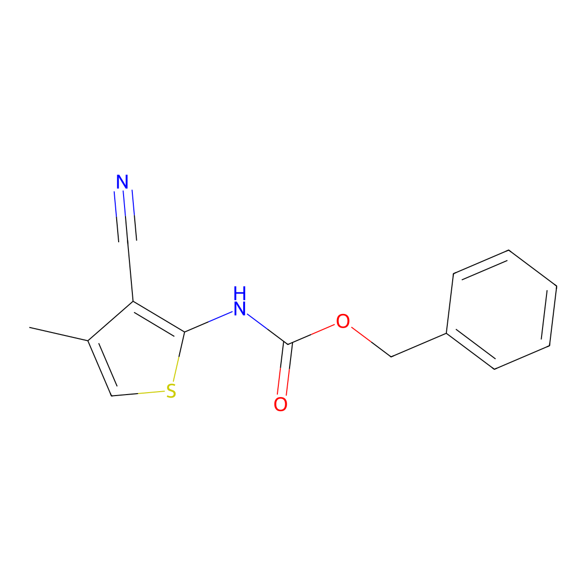 benzyl N-(3-cyano-4-methylthiophen-2-yl)carbamate molecular structure, CAS 2680753-64-2