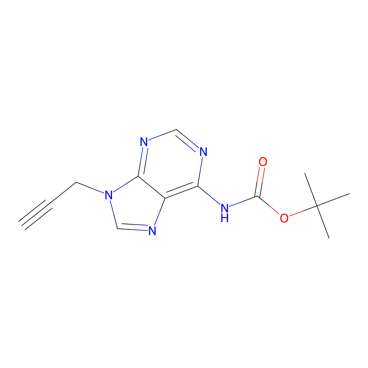 tert-butyl N-[9-(prop-2-yn-1-yl)-9H-purin-6-yl]carbamate molecular structure, CAS 2680753-65-3