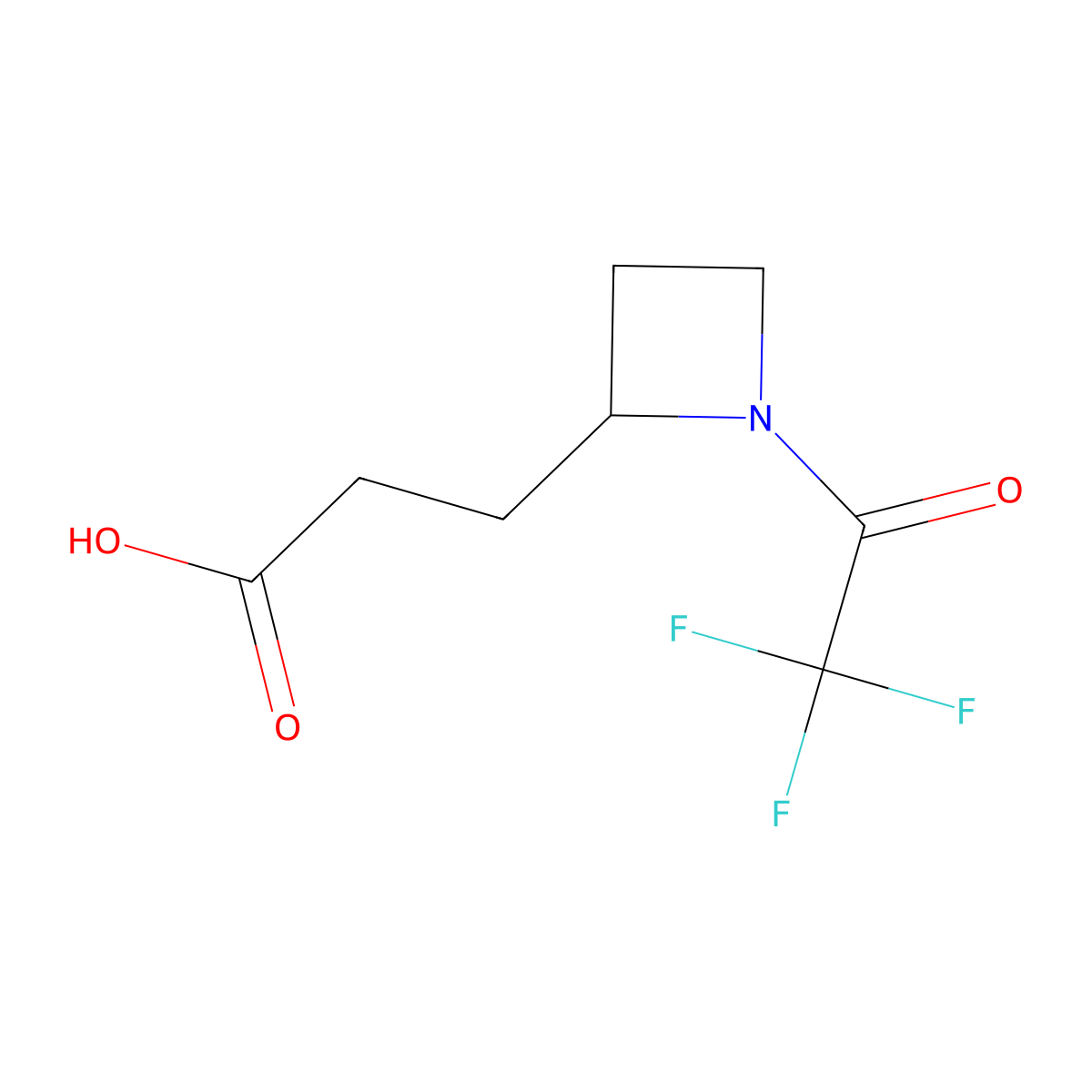 3-[1-(Trifluoroacetyl)azetidin-2-yl]propanoic acid molecular structure, CAS 2680753-66-4