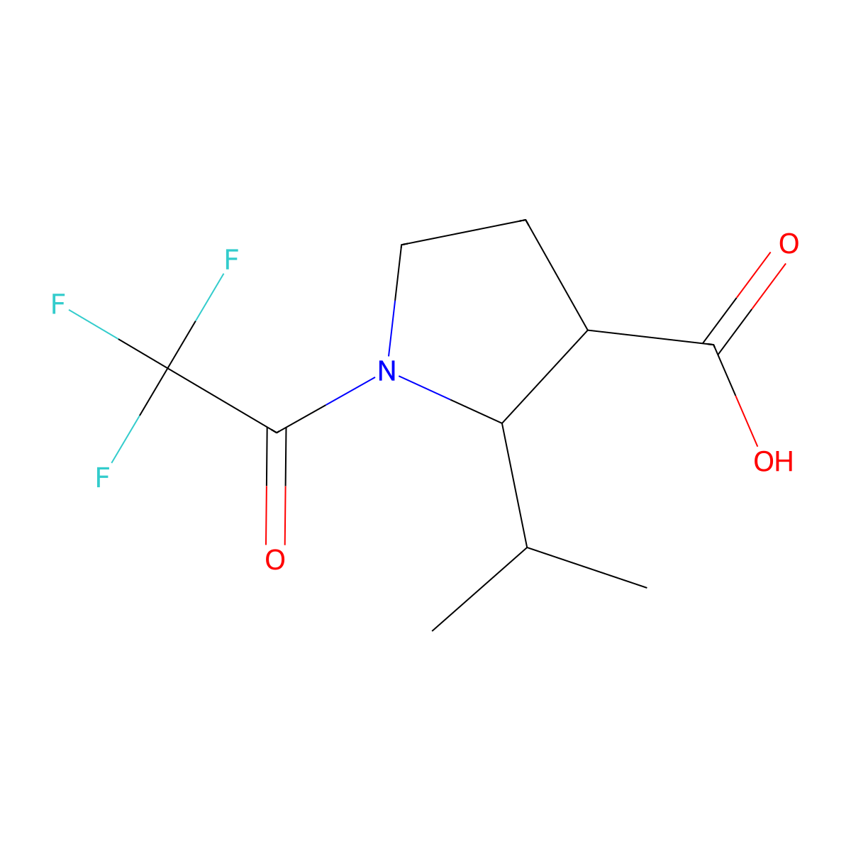 2-(Propan-2-yl)-1-(trifluoroacetyl)pyrrolidine-3-carboxylic acid molecular structure, CAS 2680753-72-2