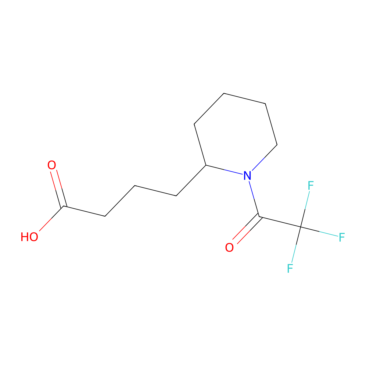 4-[1-(2,2,2-Trifluoroacetyl)piperidin-2-yl]butanoic acid molecular structure, CAS 2680753-74-4