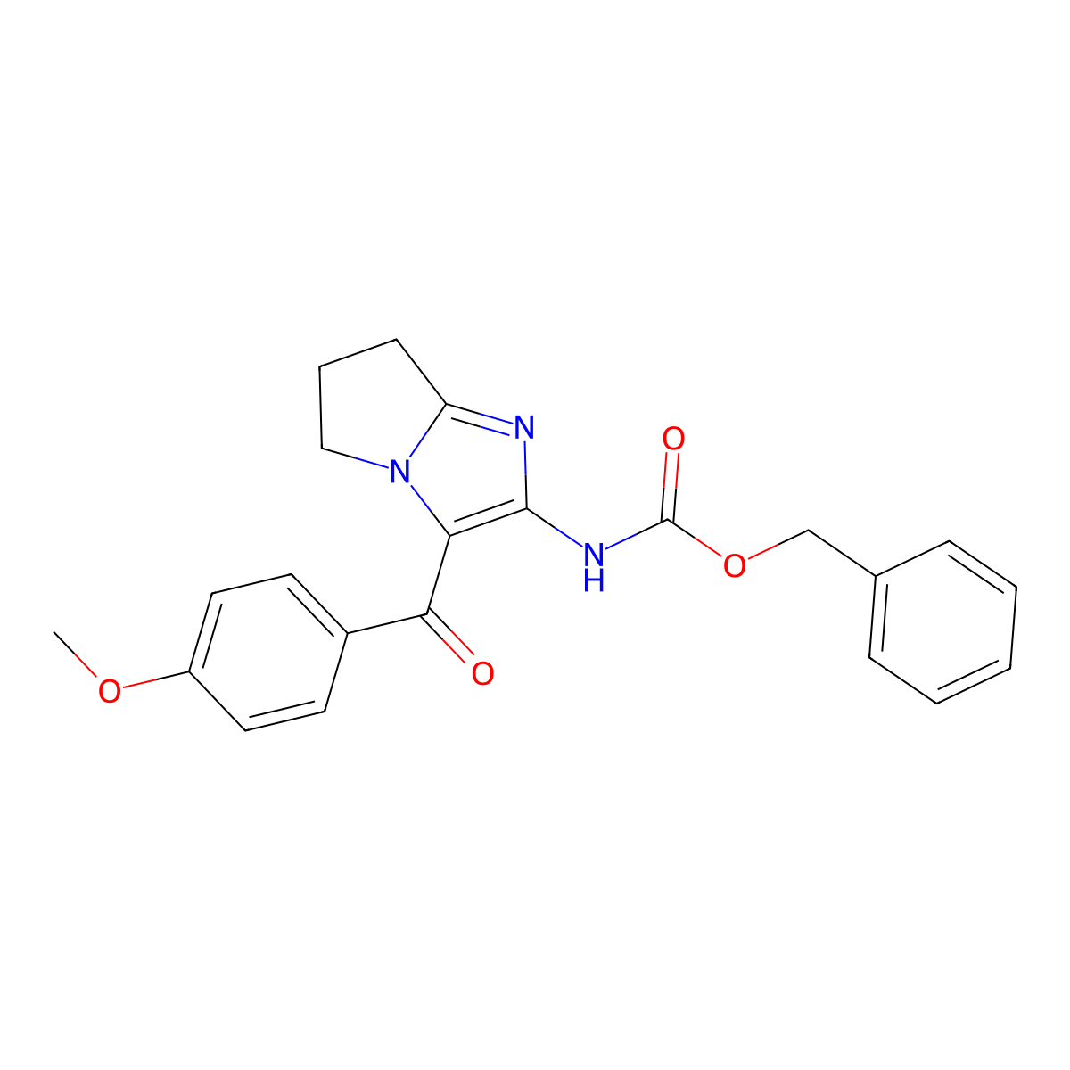 benzyl N-[3-(4-methoxybenzoyl)-5H,6H,7H-pyrrolo[1,2-a]imidazol-2-yl]carbamate molecular structure, CAS 2680753-85-7