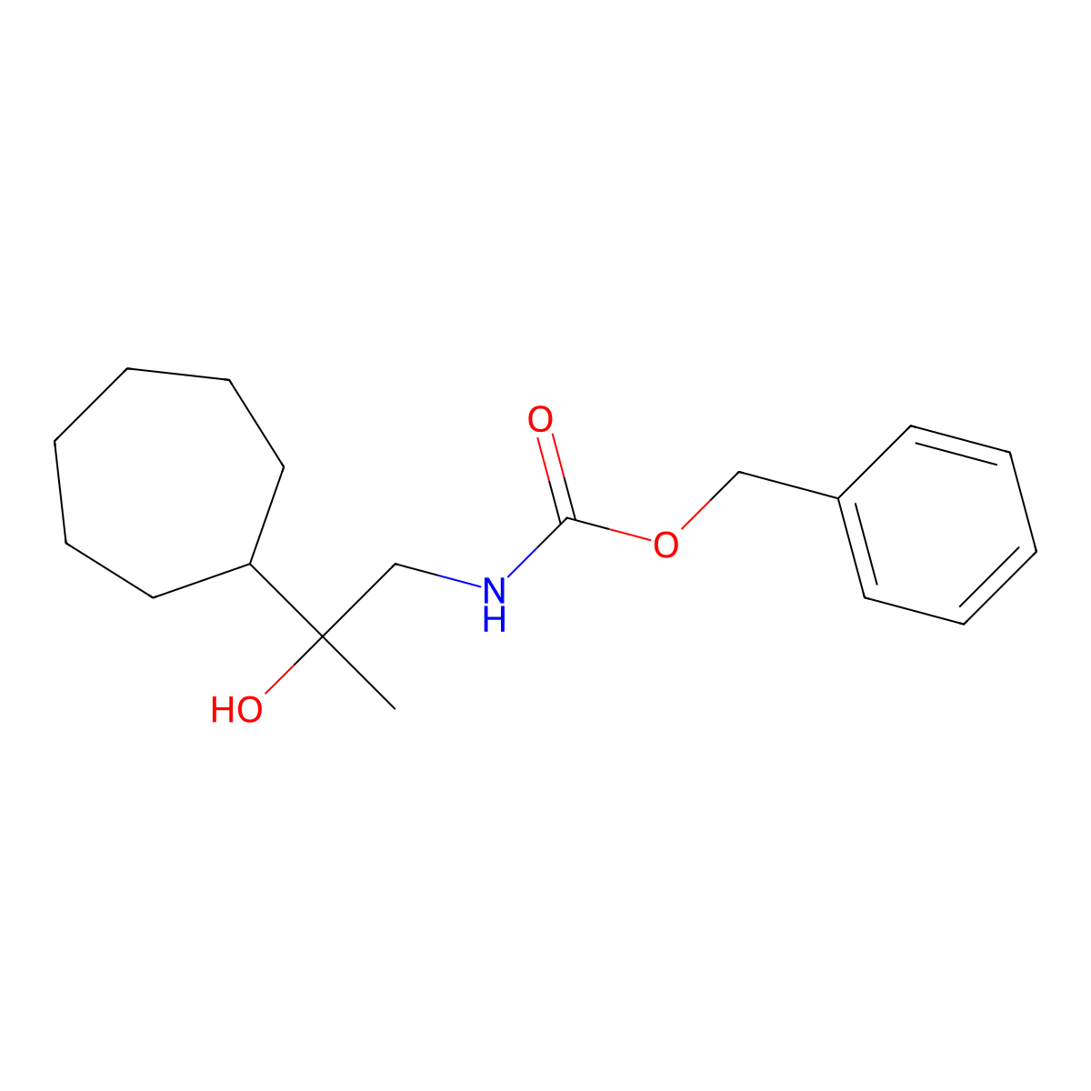 benzyl N-(2-cycloheptyl-2-hydroxypropyl)carbamate molecular structure, CAS 2680753-87-9