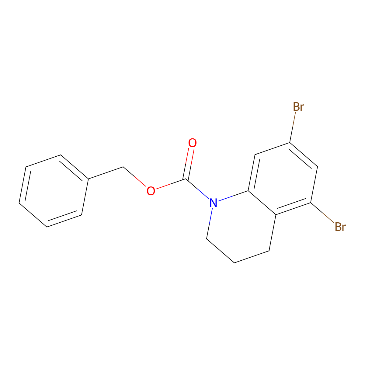 Benzyl 5,7-dibromo-1,2,3,4-tetrahydroquinoline-1-carboxylate molecular structure, CAS 2680753-88-0