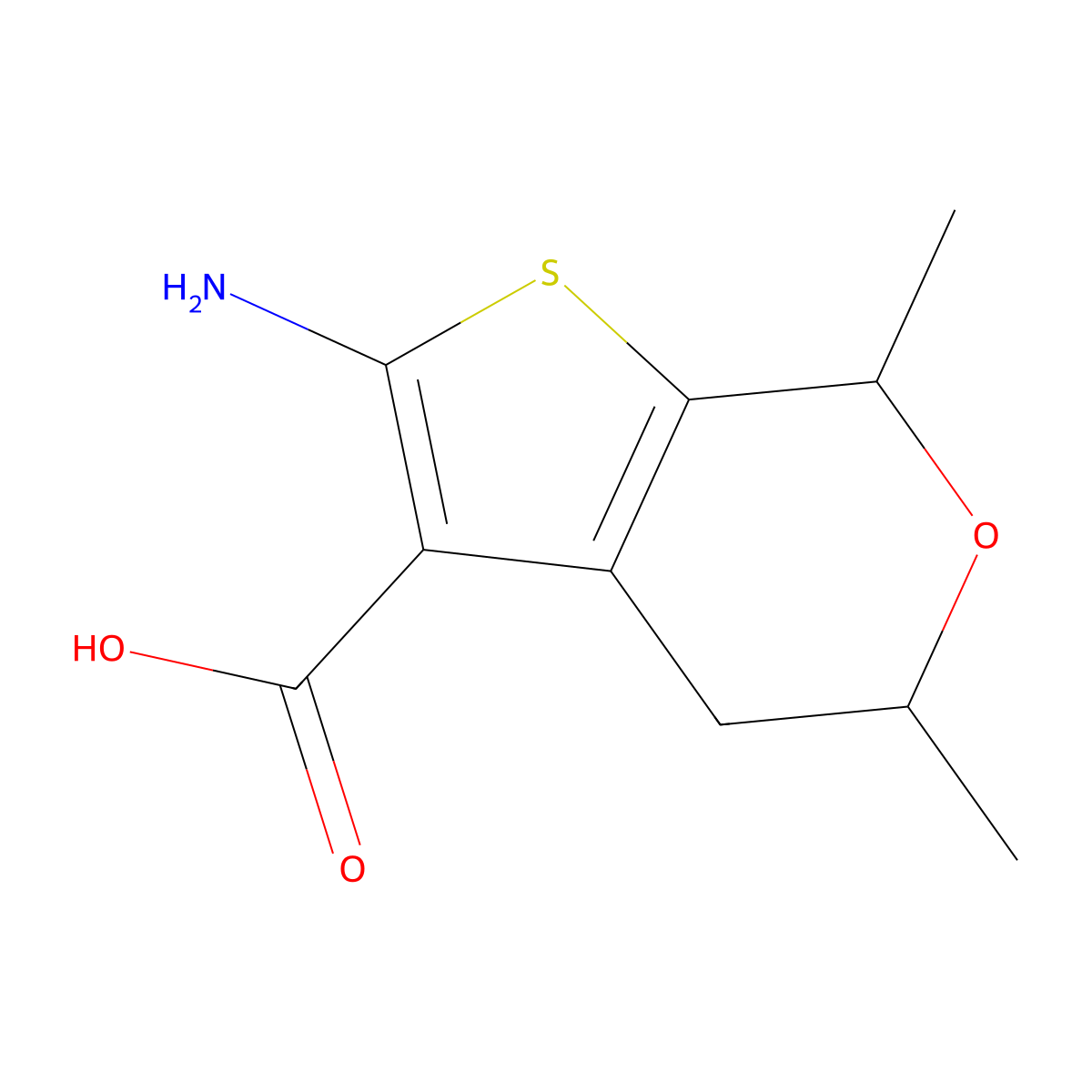 2-amino-5,7-dimethyl-4H,5H,7H-thieno[2,3-c]pyran-3-carboxylic acid molecular structure, CAS 2680754-00-9