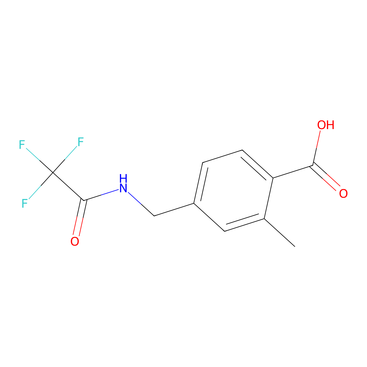 2-Methyl-4-[(trifluoroacetamido)methyl]benzoic acid molecular structure, CAS 2680754-19-0