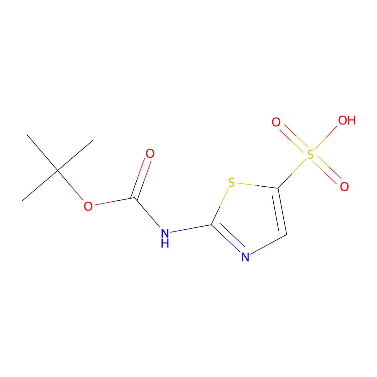 2-{[(Tert-butoxy)carbonyl]amino}-1,3-thiazole-5-sulfonic acid molecular structure, CAS 2680754-22-5