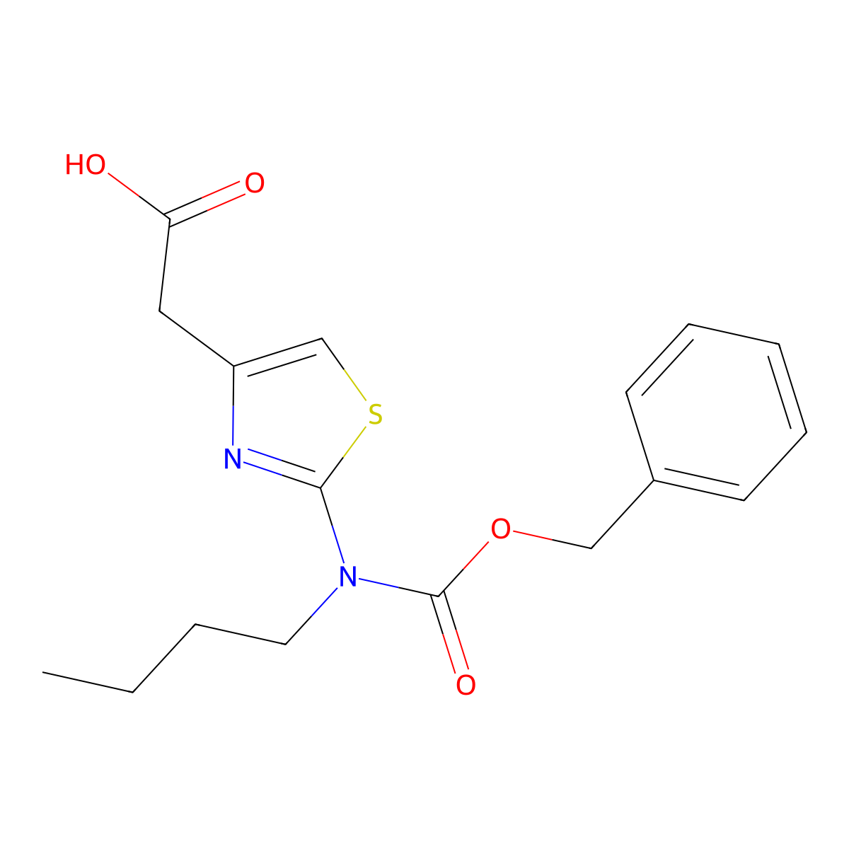 2-(2-{[(Benzyloxy)carbonyl](butyl)amino}-1,3-thiazol-4-yl)acetic acid molecular structure, CAS 2680754-23-6