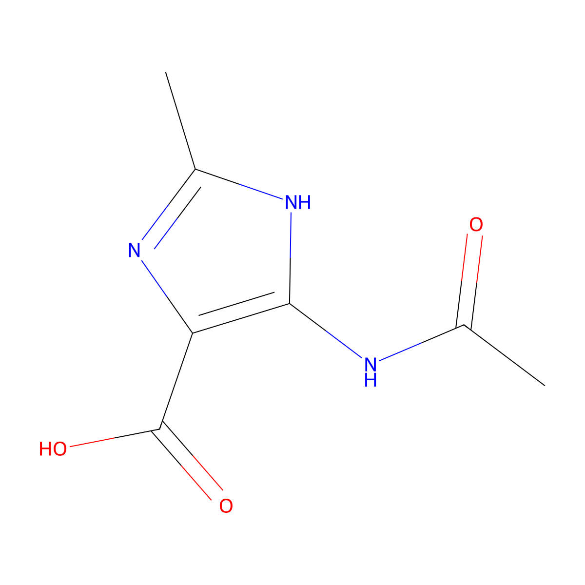 5-acetamido-2-methyl-1H-imidazole-4-carboxylic acid molecular structure, CAS 2680754-24-7