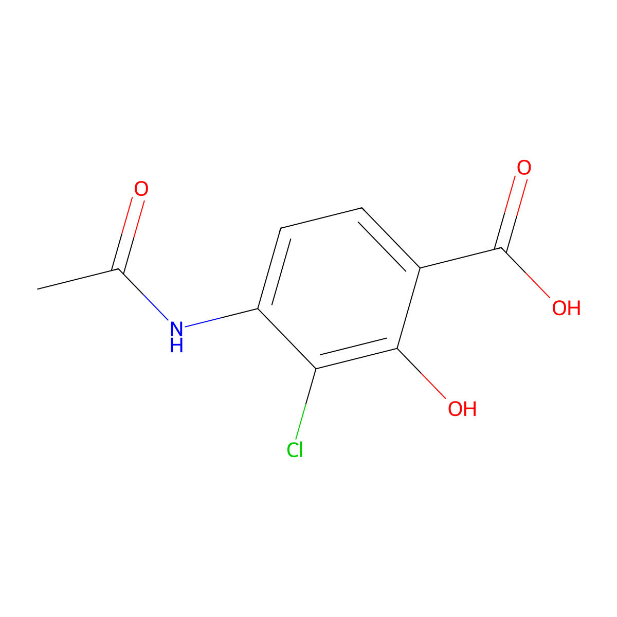 3-Chloro-4-acetamido-2-hydroxybenzoic acid molecular structure, CAS 2680754-25-8
