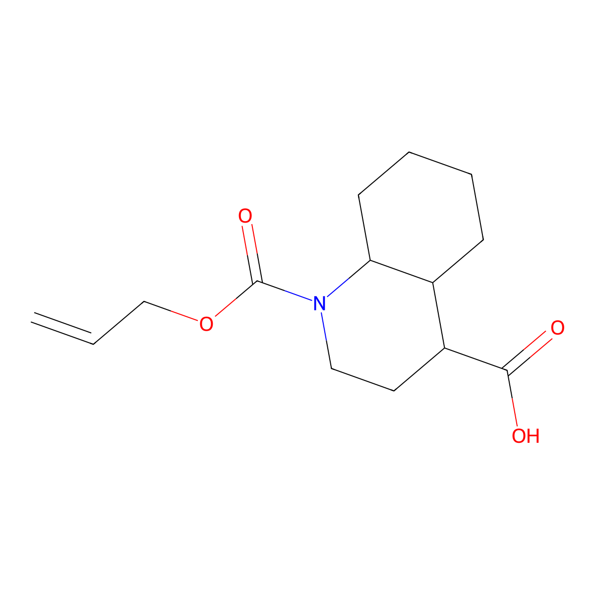 1-[(Prop-2-en-1-yloxy)carbonyl]-decahydroquinoline-4-carboxylic acid molecular structure, CAS 2680754-35-0