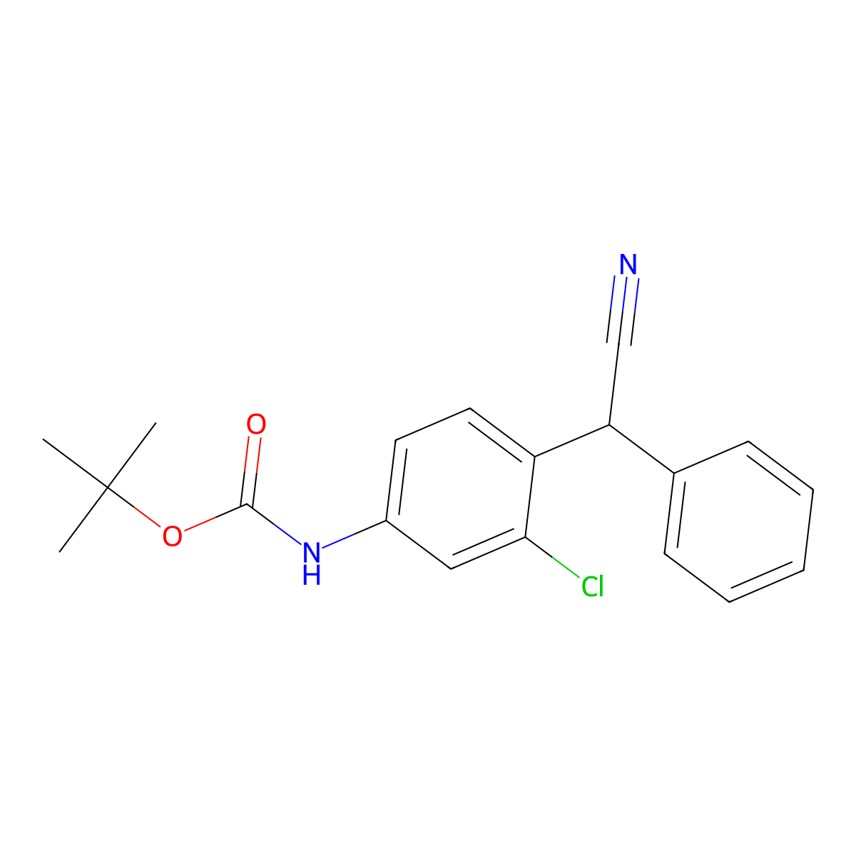 tert-butyl N-{3-chloro-4-[cyano(phenyl)methyl]phenyl}carbamate molecular structure, CAS 2680754-37-2