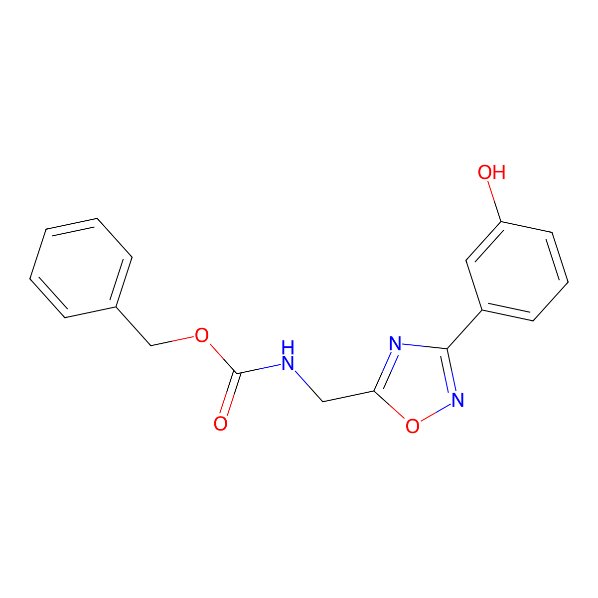 benzyl N-{[3-(3-hydroxyphenyl)-1,2,4-oxadiazol-5-yl]methyl}carbamate molecular structure, CAS 2680754-41-8