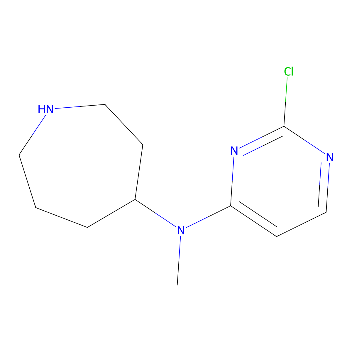 N-(2-chloropyrimidin-4-yl)-N-methylazepan-4-amine molecular structure, CAS 2680754-42-9
